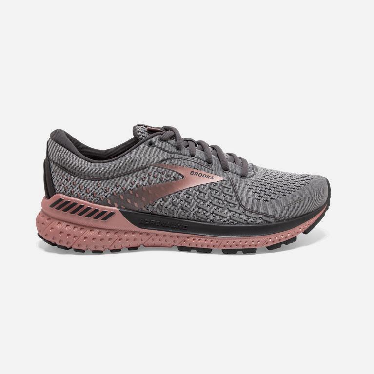 Brooks Adrenaline Gts 21 Womens Walking Shoes Ireland Grey/Black/Rose Gold (BXYL-39187)